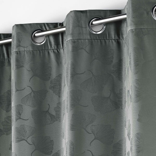 Antracytowa żakardowa zasłona zaciemniająca 140x260 cm Lunella – douceur d'intérieur-image-1