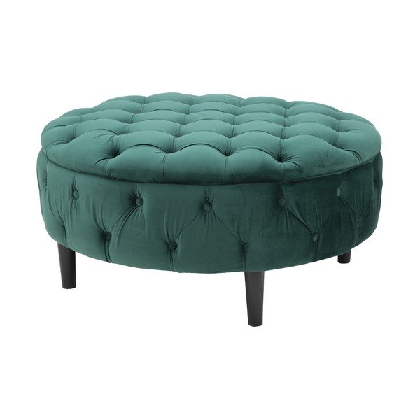 Zielona otomana ze schowkiem Mauro Ferretti Queen, ø 90 cm-image-4