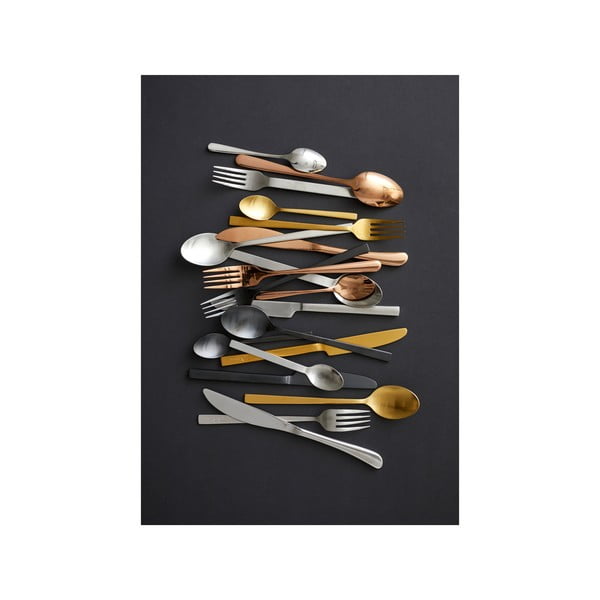 Stalowe sztućce w kolorze matowego srebra 16 szt.  – Bitz-image-2