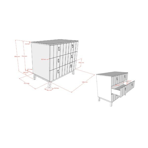 Beżowa komoda dziecięca 98,5x89x57 cm Sezane – Vipack-image-2