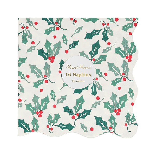 Papierowe serwetki zestaw 16 szt. Holly Pattern – Meri Meri-image-2