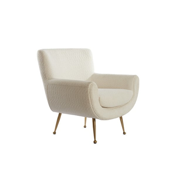 Kremowy fotel z materiału bouclé Vinstra – Light & Living