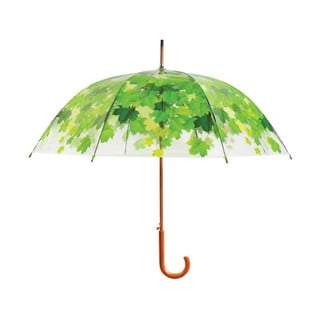 Przezroczysty parasol z zielonymi detalami odporny na wiatr Esschert Design Ambiance Birdcage Leaf, ⌀ 92,5 cm