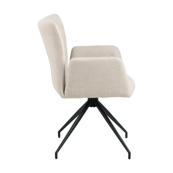 Beżowe tapicerowane fotele jadalniane zestaw z podłokietnikami 2 szt. Laura – Actona-image-4