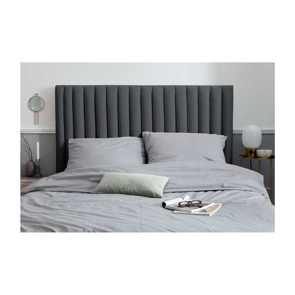 Antracytowy tapicerowany zagłówek 140x120 cm NJ – Cosmopolitan Design-image-3