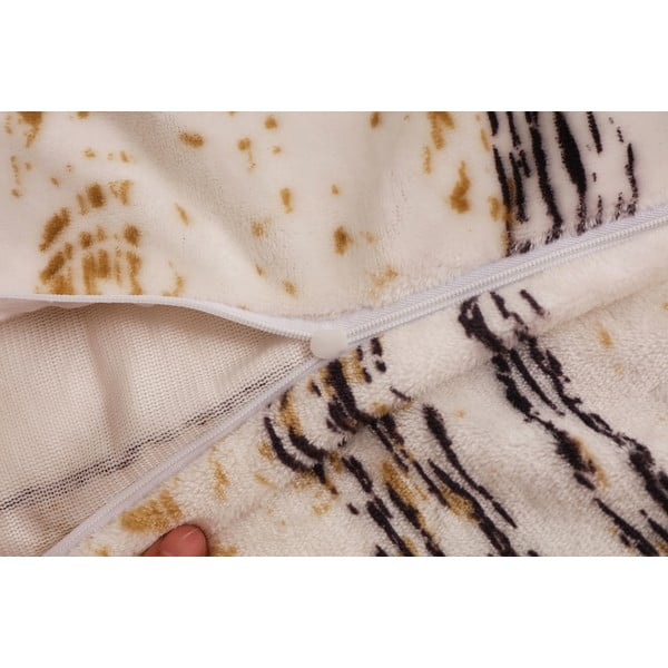 Czarna/kremowa pościel jednoosobowa z mikropluszu 140x200 cm Enrico – My House-image-3