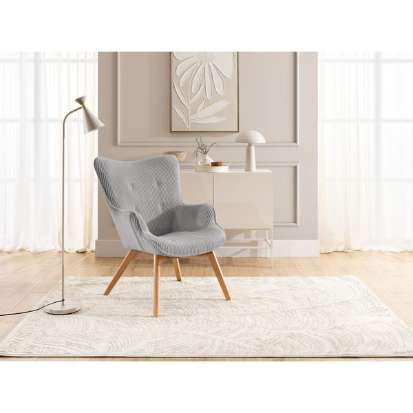 Szary sztruksowy fotel Niko – Ropez-image-4