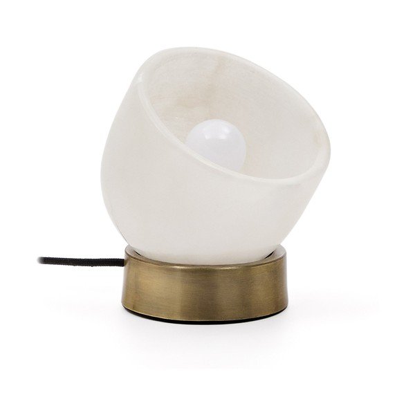 Lampa stołowa w kremowo-mosiężnym kolorze (wysokość 17 cm) Shenli – Kave Home