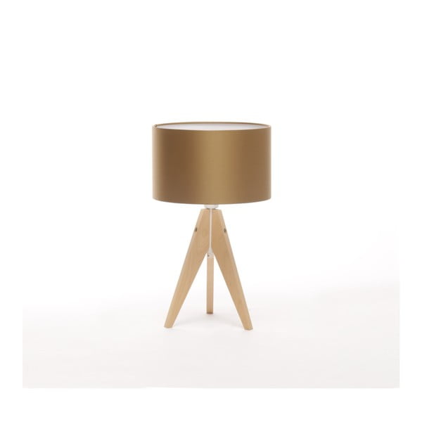 Złota lampa stołowa 4room Artist, brzoza, Ø 25 cm