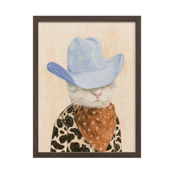 Obraz drukowany z ramą w zestawie 30x40 cm Howdy Cat – Styler