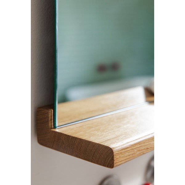 Lustro z półką z drewnianą ramą ścienne 50x75 cm Lun – noo.ma-image-4
