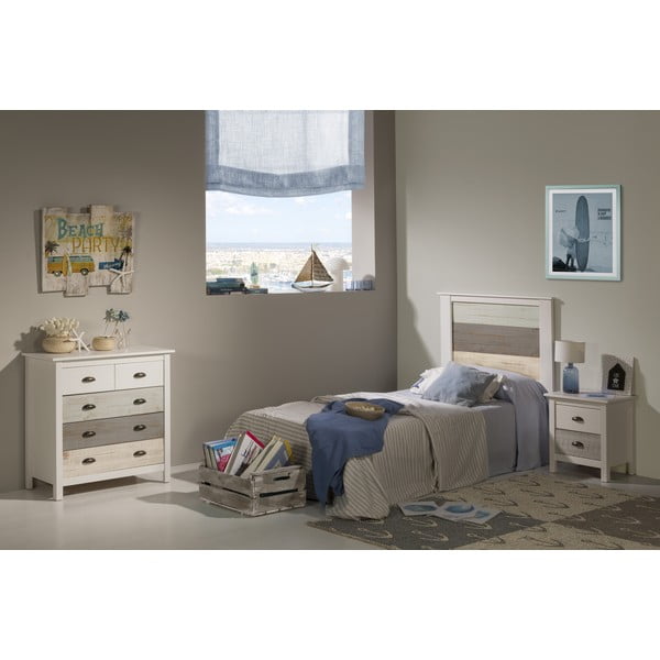 Biało-szara komoda z 4 szufladami Marckeric Romantica, 79x80 cm-image-1