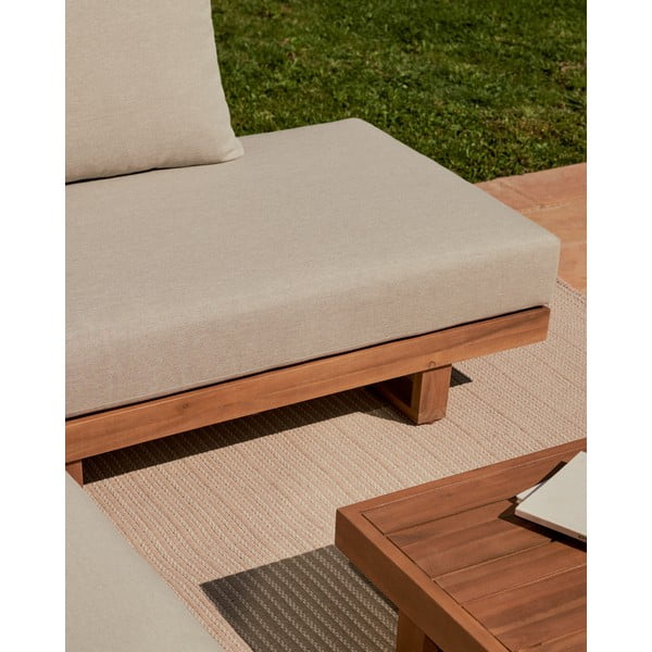 Kremowy zestaw mebli ogrodowych z litego drewna akacjowego dla 5 osób Raco – Kave Home-image-4