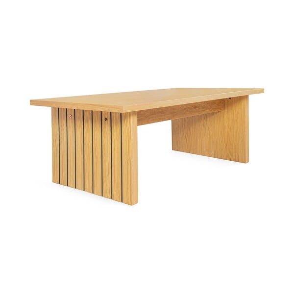 Naturalny stolik z blatem w dekorze dębu 60x120 cm Stripe – Woodman