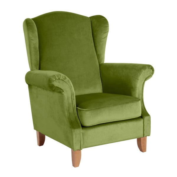Zielony aksamitny fotel Max Winzer Verita Velvet