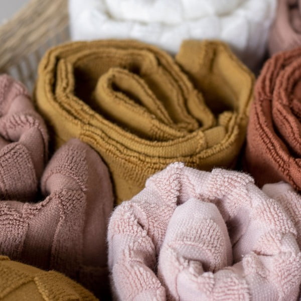 Żółty bawełniane ręczniki zestaw 2 szt. 35x55 cm Geo – Mette Ditmer Denmark-image-3