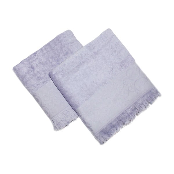 Zestaw 2 niebieskich ręczników Sehzade, 90x50 cm