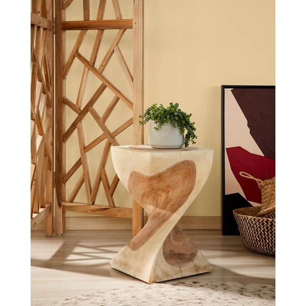 Stolik z litego drewna munggur 30x30 cm Hakon – Kave Home-image-1