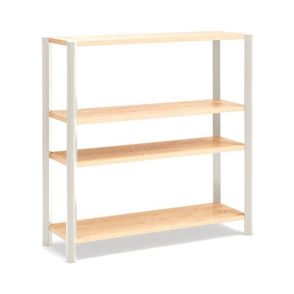 Kremowy/w jasnym naturalnym kolorze regał w dekorze dębu 126x128x43 cm Bona – Teulat-image-2