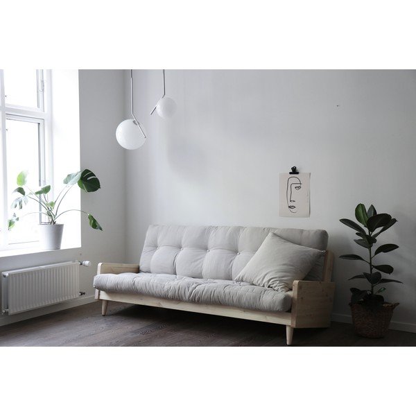 Różowa rozkładana sofa 190 cm Indie – Karup Design-image-1