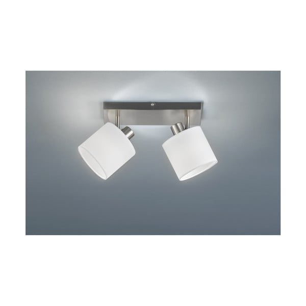 Biała/szara lampa sufitowa z tekstylnym kloszem ø 12 cm Tommy – Reality-image-1