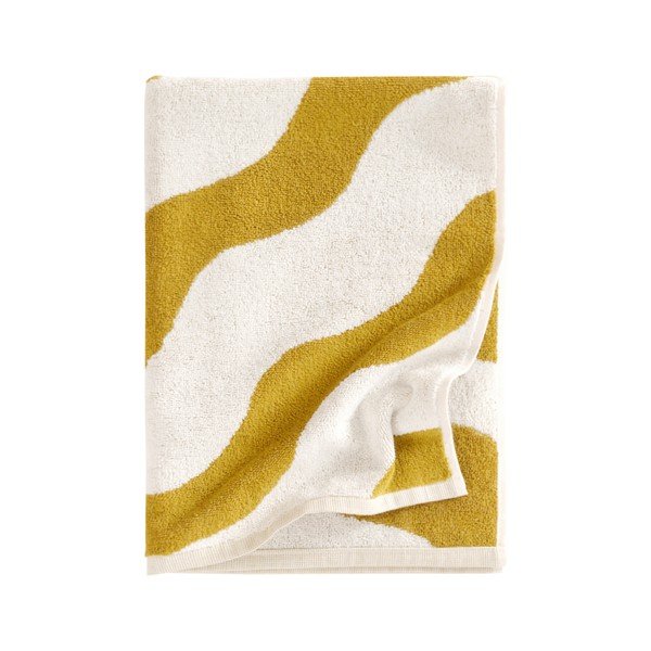 Żółty/kremowy bawełniany ręcznik 50x70 cm Waves – Jotex