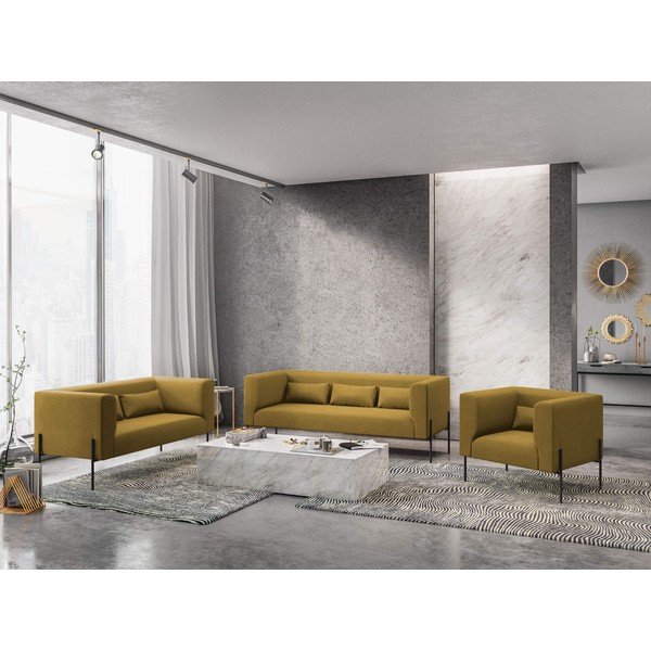 Żółta sofa Milo Casa Nina, 142 cm-image-1