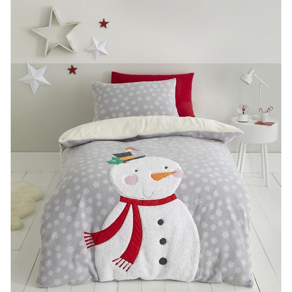 Pościel z mikropluszu Catherine Lansfield Cosy Snowman, 200x200 cm-image-1