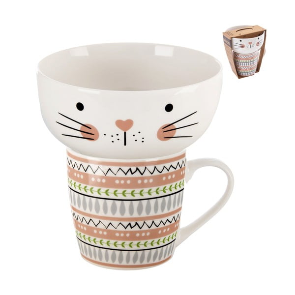 Porcelanowy zestaw kubka i miski 2 szt. 350 ml – Orion