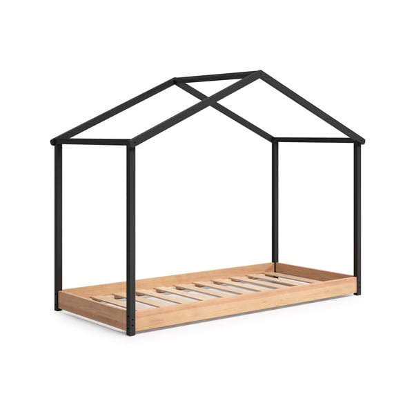 Antracytowe łóżko dziecięce Marckeric Arthur, 90x190 cm-image-2