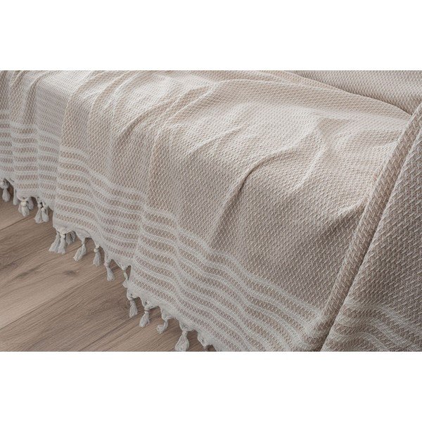 Kremowy koc 220x180 cm Sophia  – Mijolnir-image-1