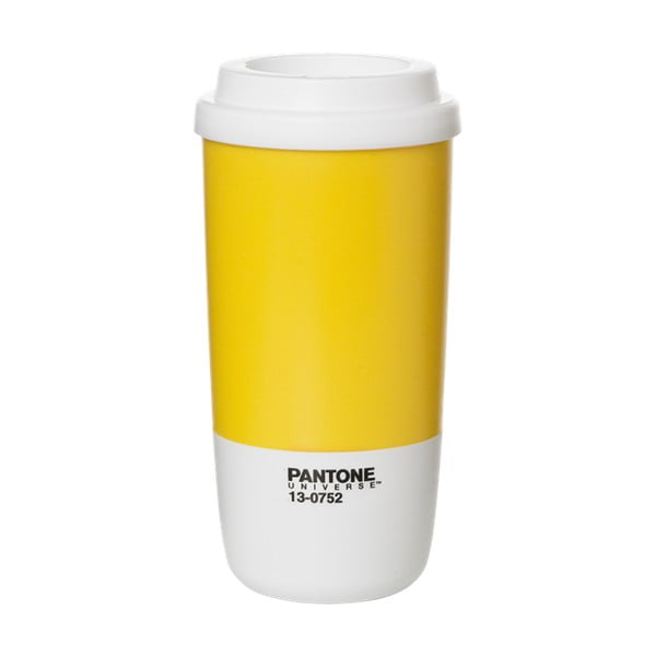 Żółto-biały kubek termiczny LEGO® Pantone Thermo Cup, 400 ml