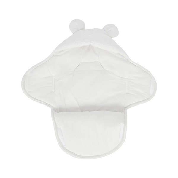 Biały rożek niemowlęcy z materiału bouclé 45x80 cm – Meowbaby-image-1