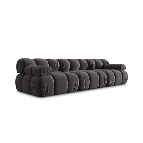Ciemnoszara aksamitna sofa 282 cm Bellis – Micadoni Home-image-3