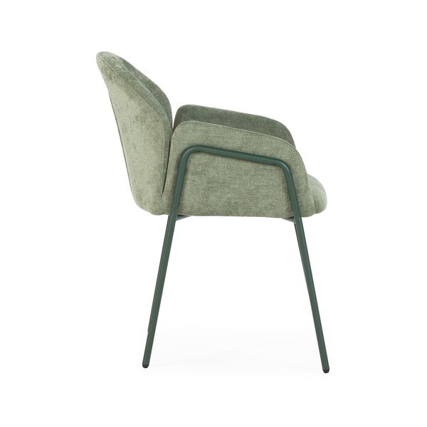 Zielone tapicerowane fotele jadalniane zestaw 2 szt. Aslin – MOME-image-2