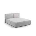Jasnoszare łóżko boxspring ze schowkiem 180x200 cm Arendal – Cosmopolitan Design