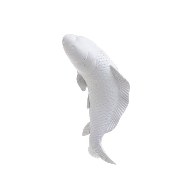 Biała dekoracja w kształcie ryby InArt, 24x10 cm