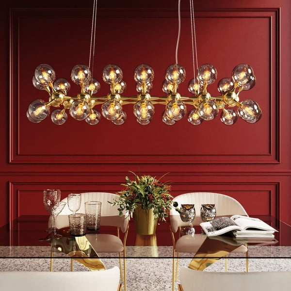 Szara/złota lampa wisząca ø 12 cm Atomic – Kare Design-image-1