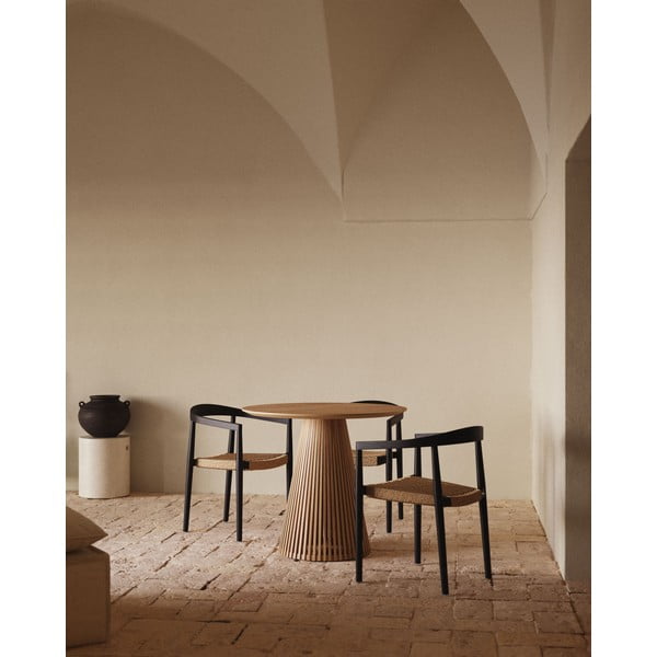 okrągły stół z litego drewna tekowego ø 90 cm Jeanette – Kave Home-image-1