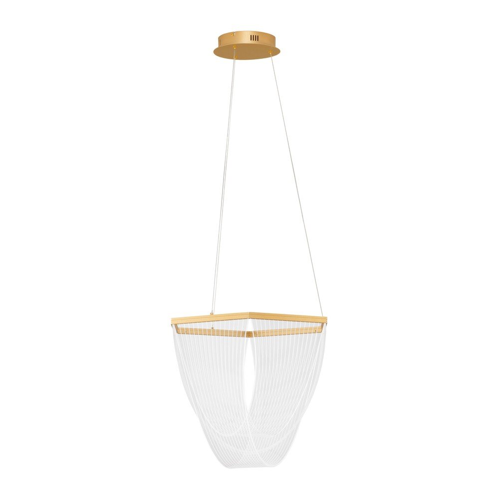 Aluminiowa lampa wisząca LED ze ściemniaczem w kolorze złota z kloszem ze szkła akrylowego ø 52 cm Valentin – Nova Luce