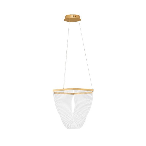 Aluminiowa lampa wisząca LED ze ściemniaczem w kolorze złota z kloszem ze szkła akrylowego ø 52 cm Valentin – Nova Luce