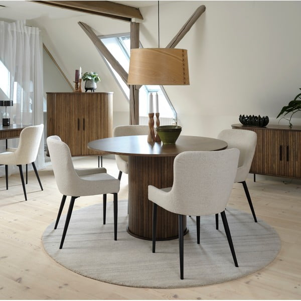 Okrągły stół w dekorze dębu ø 120 cm Nola – Unique Furniture-image-1