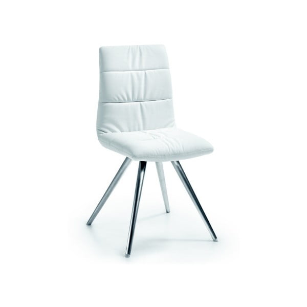 Białe krzesło z chromowanymi nogami La Forma Lark2