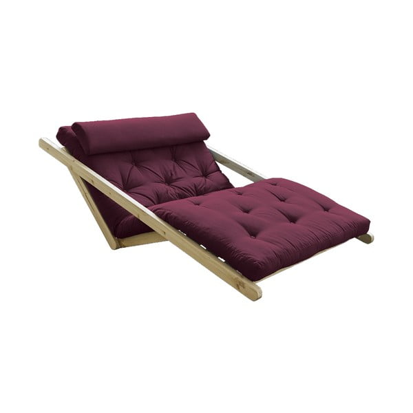 Sofa rozkładana z ciemnoczerwonym pokryciem Karup Design Figo Natural/Bordeaux