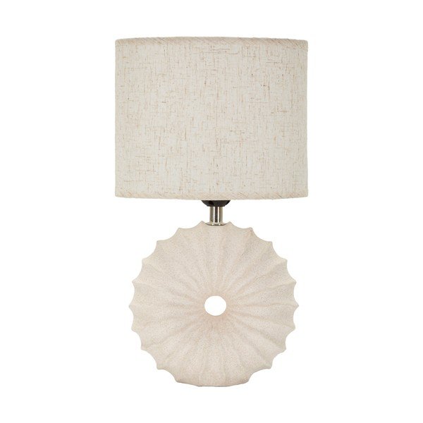 Kremowa lampa stołowa ceramiczna z tekstylnym kloszem (wysokość 40 cm) Anemone – Mauro Ferretti-image-2