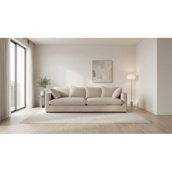 Beżowa sztruksowa sofa 266 cm Comfy – Scandic-image-4