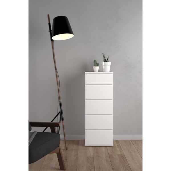 Biała wysoka komoda 40x107 cm Nova – Tvilum-image-1