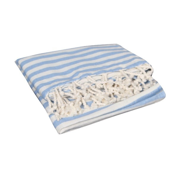 Jasnoniebieski ręcznik hammam Akasya Light Blue, 90x190 cm
