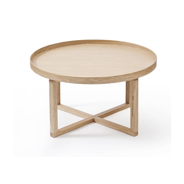 Okrągły stolik z drewna dębowego Wireworks Round, Ø 66 cm-image-2