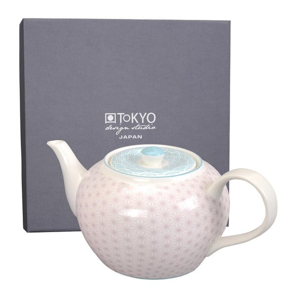 Różowo-niebieski porcelanowy dzbanek do herbaty Tokyo Design Studio Star